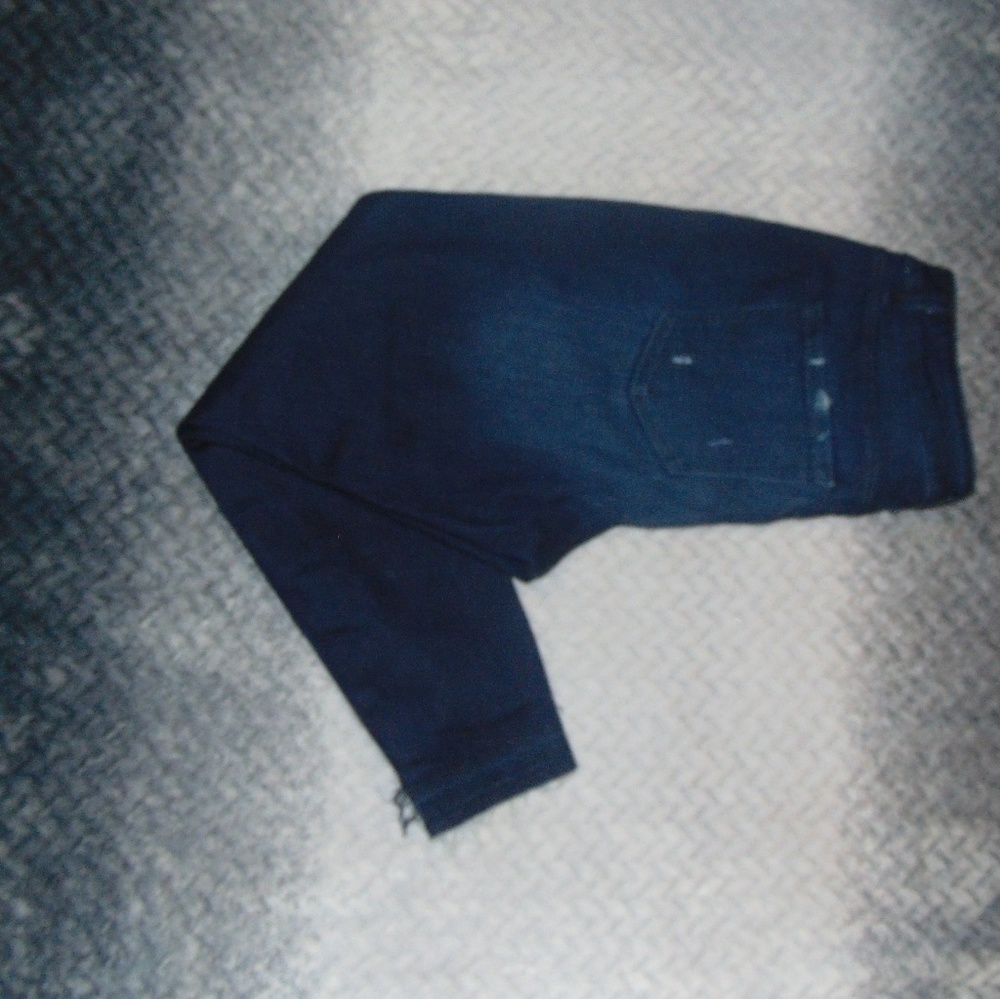 Lane Bryant - Blue Ripped Ankle Cut Jeans